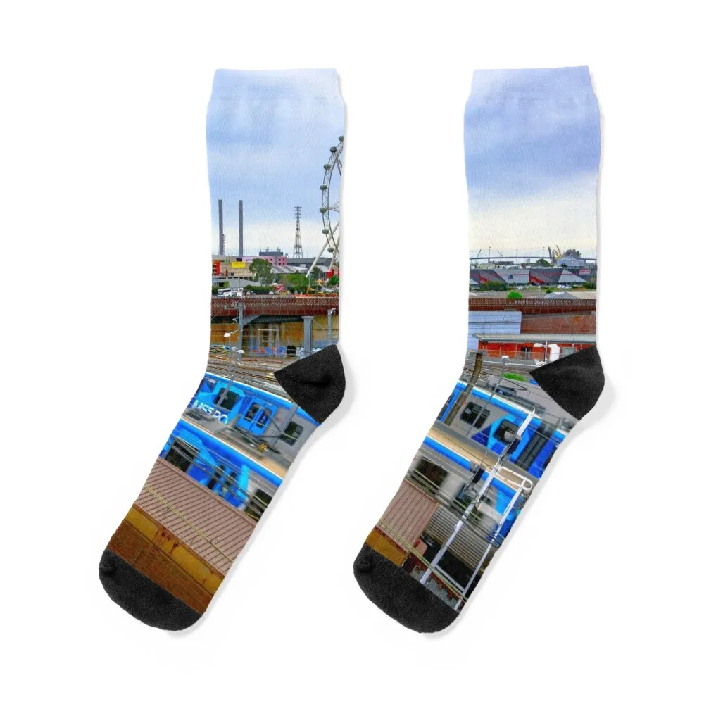 

Busy North Melbourne Station - Melbourne, Victoria Socks custom sports Non-slip shoes Man Socks Women's