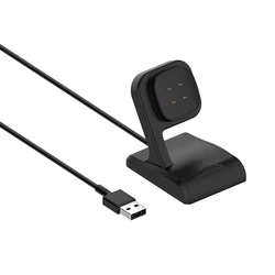 Universal Smartwatch Charging Dock with USB Cord - Sleek Stand and Replacement Charging Cable (Black)