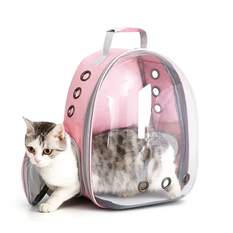 Large Capacity EVA & PU Cat Backpack Space Breathable Travel Bag Small Animals Featuring Animal Pattern