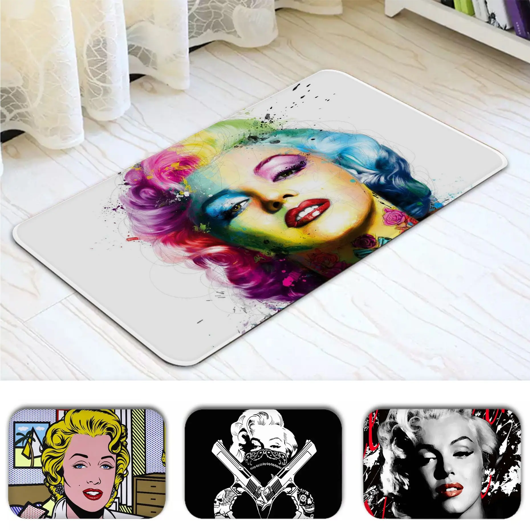 

Sexy Marilyn Monroe Hallway Carpet Rectangle Anti-slip Home Soft Badmat Front Door Indoor Outdoor Mat Bedside Area Rugs