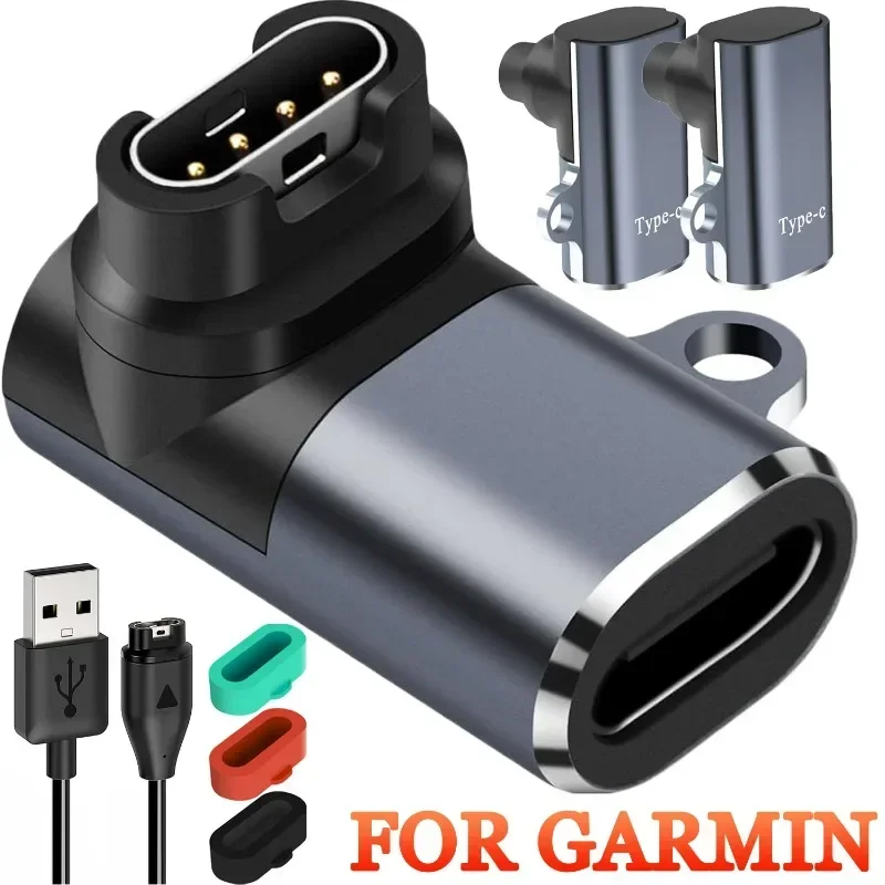 

For Garmin Watch Charging Adapter Type C/IOS Connector for Garmin Fenix 7 7X 5s 6 6X Forerunner 245/945/55/45 with Dust Plug