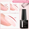 MEET ACROSS 7ml Milk White Pink Quick Extension Nail Gel Polish 3 In 1 Semi Permanent Soak Off UV Gel Varnish Nail Art Manicure 3