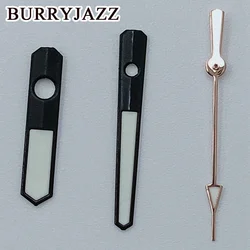 Elegant Silver and Black Watch Hands with Green Luminous Finish (Black Rose Gold)