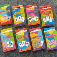 36pcs Children Cognition Cards Body Parts Animal Fruits Double Side Flashcards Montessori Baby Kids Early Educational Toys Gifts 1