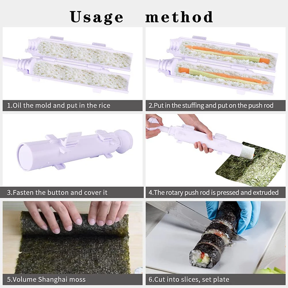 DIY Sushi Bazooka Maker Set Cylinder Japanese Sushi Roller Rice Meat Ball  Vegetable Mold Making Machine Kitchen Gadgets Tools - AliExpress