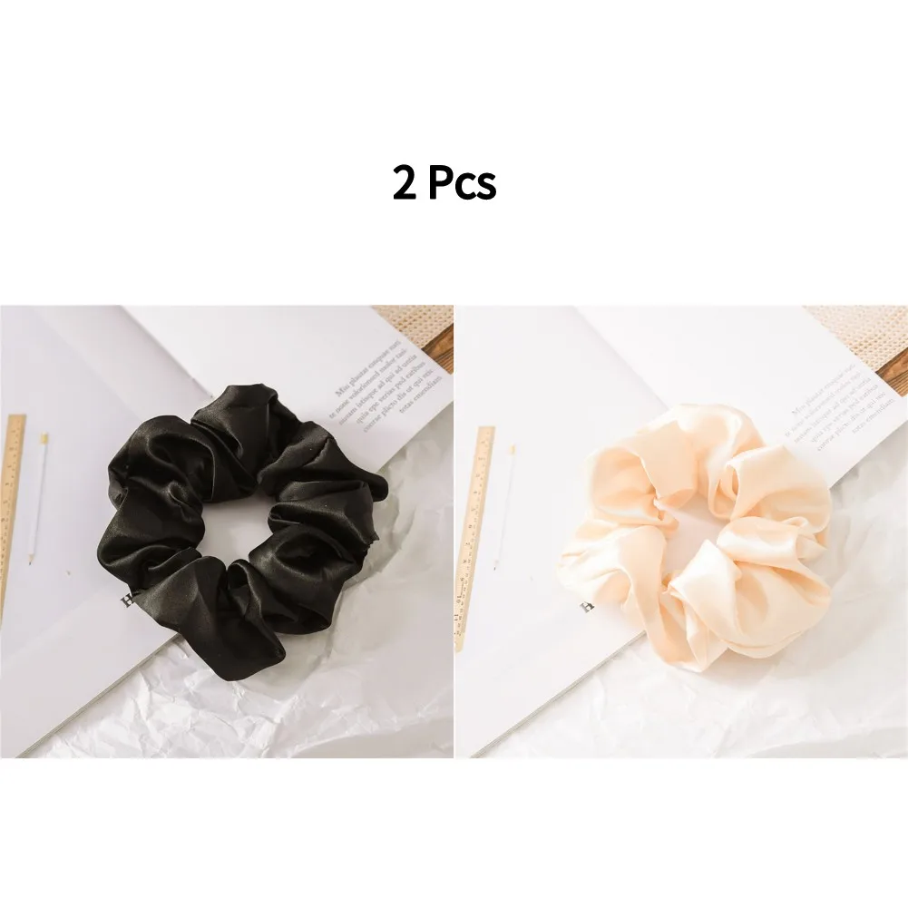 3.9 inch Women Silk Scrunchie Elastic Handmade Multicolor Hair Band Ponytail Holder Headband Hair Accessories hair clips Hair Accessories