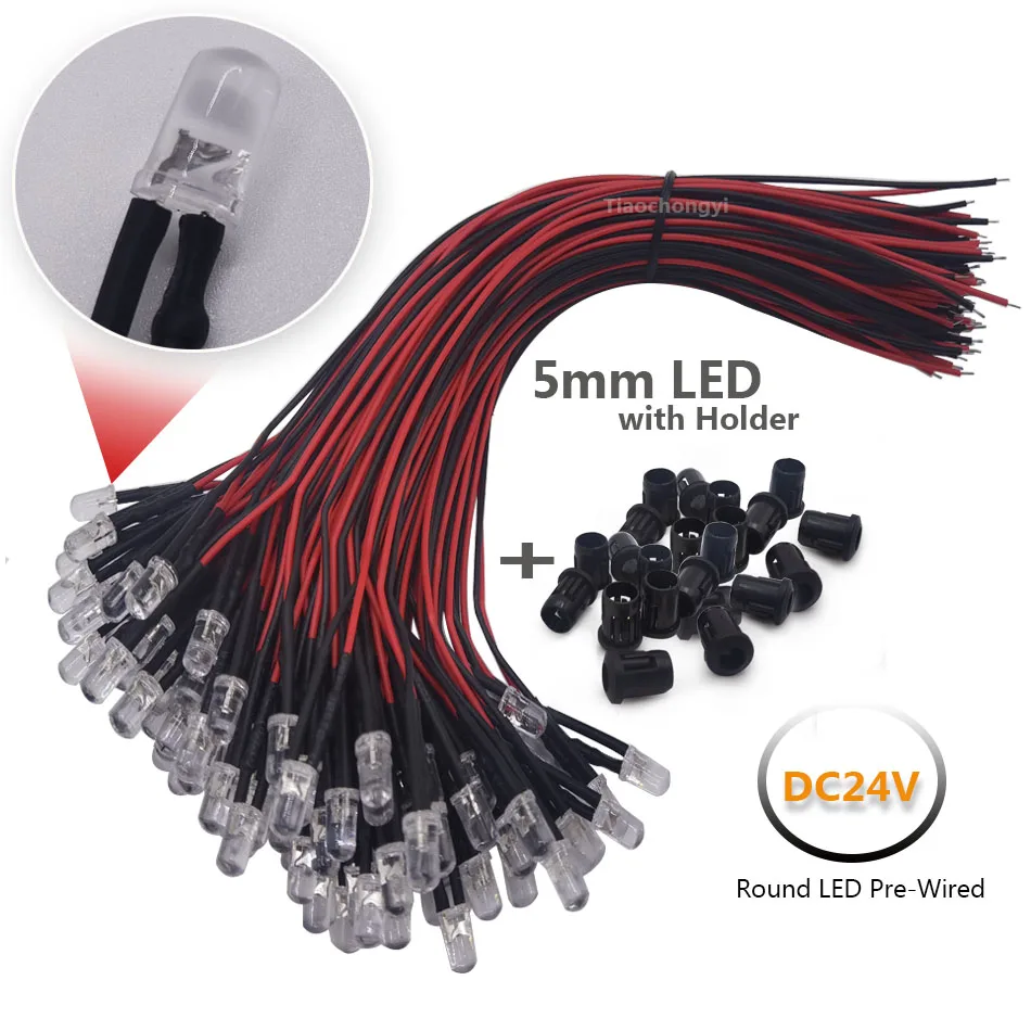 50 LED Flash Precablati 3/5mm - Luci Lampeggianti Colorate Per Hobby, Auto, Modellismo E Fai-Da-Te (Bianco, 5mm, 9-12V)