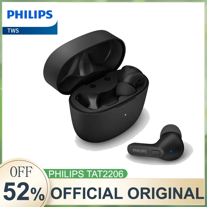 Philips TAT2206 True Wireless Earbuds Bluetooth Earphones TWS with Big