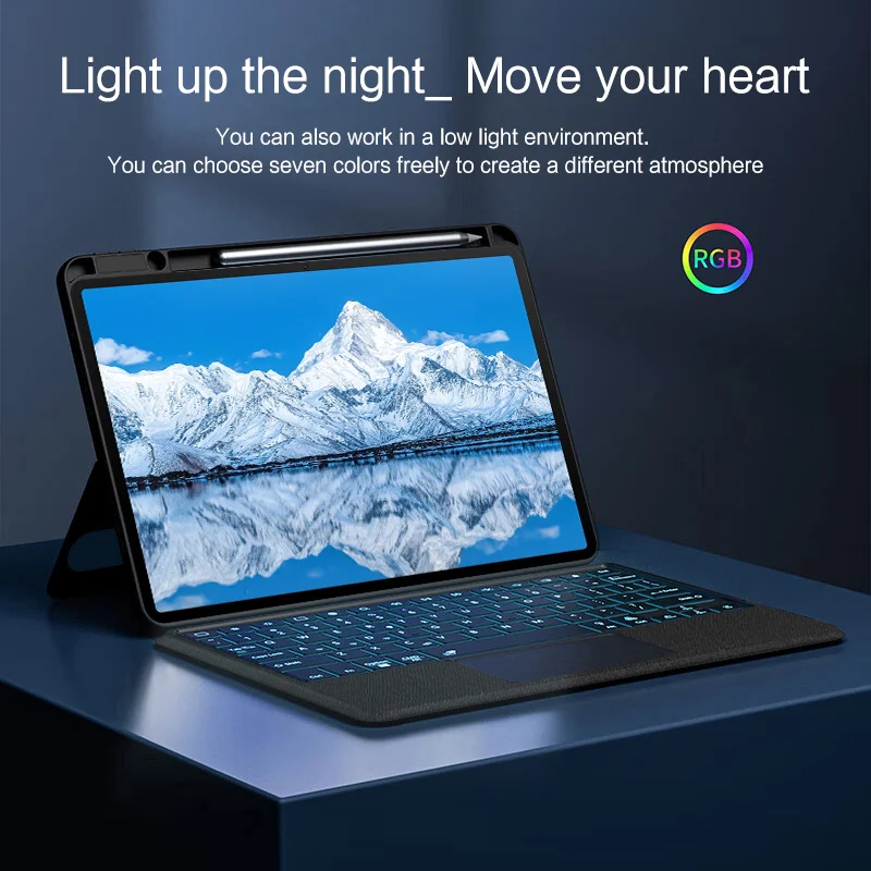 Teclado Compatível com Bluetooth Inteligente Trackpad Retroiluminado Capa para Tablet Capa Dividida Capa do Teclado Huawei Matepad 11.5 2023 - Imagem 5