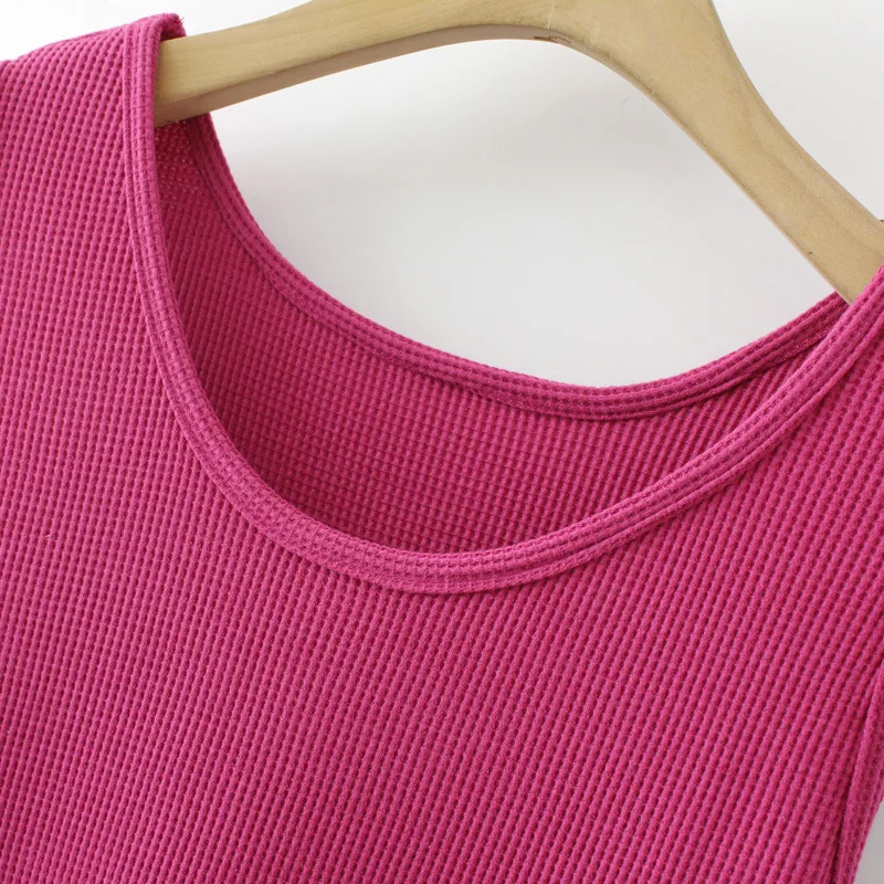 4XL Plus Size Basic Tank Top Women Spring Summer Waffle O-Neck Sleeveless Bottoming Vest Oversize Curve Clothes