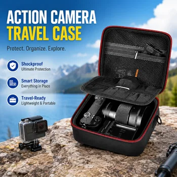 Borsa da trasporto portatile per accessori per action camera, custodia per telecomando, borsa da viaggio per esterni, organizer resistente