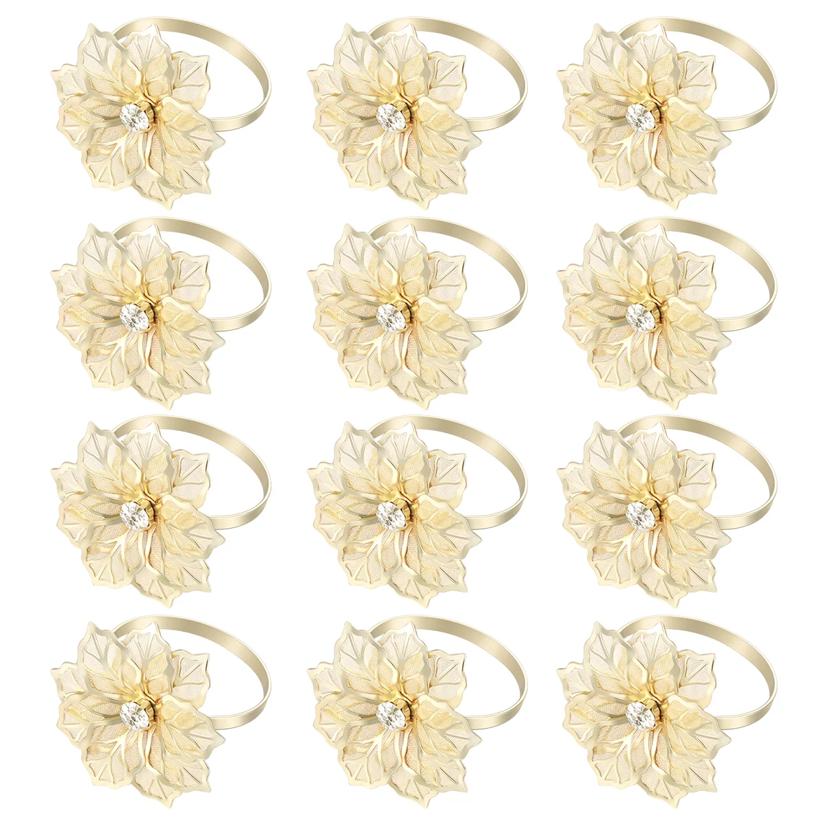 

Flower Design Napkin Ring Towel Napkin Holders Serviette Buckle Christmas Wedding Party Dinner Table Decoration