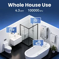 Chauffe-eau au gaz propane GPL SIHAO à installation facile, chaudière murale sans réservoir de 8 L avec affichage LED de la température, système d'eau chaude instantanée de 16 kW pour le camping, la douche à domicile et les camping-cars 8 5