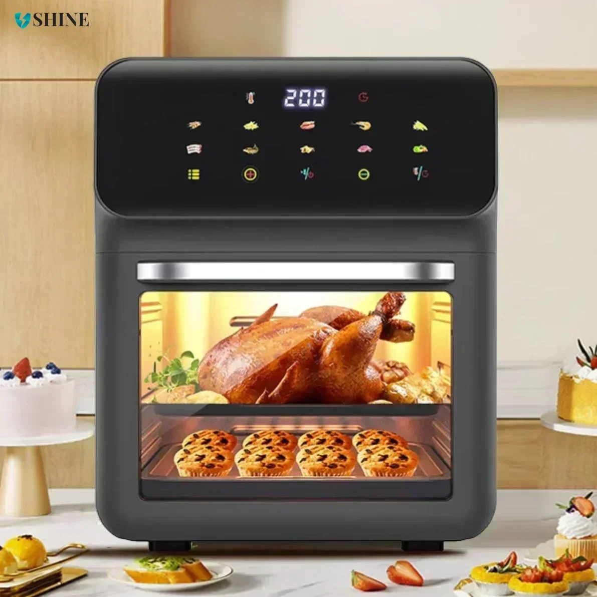 New Visual Air Fryer-Small Home Kitchen Appliance, Large Capacity, Combining Oven and Microwave Functions, All-in-One Machine.