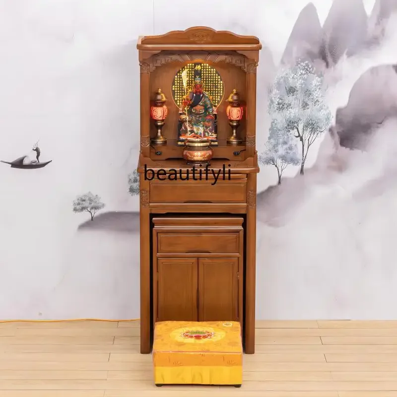 

Household Solid Wood Middle Hall Cabinet Living Room Clothes Closet Buddha Cabinet Altar Buddha Shrine Altar Cabinet