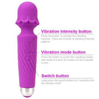 New Dildo Vibrator Body Massager Powerful Magic Wand Vibrator Sex Toys for Woman AV Stick G Spot Massager Clitoris Stimulator 5