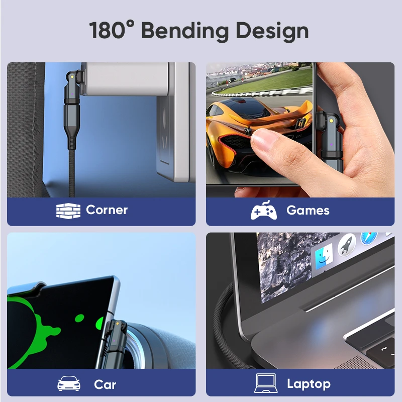 NNBILI 180 °    PD240W USB3.1 USBC to Type C OTG 어댑터 5A 고속 충전 케이블 컨버터 (아이폰 16, 맥북, 화웨이, 비보, 아이쿠용) ?