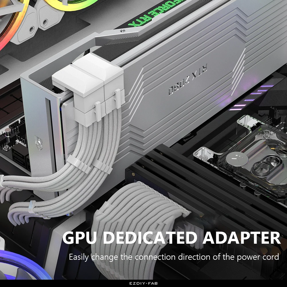 ATX 8 Pin Female To 8 Pin Male Angled Turning Connectors Computer Parts Graphics Card Adapter Accessories for Video Card