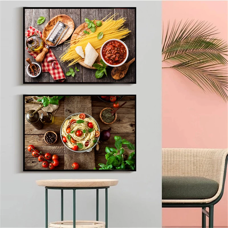 Abstract Food Canvas Painting Nordic Restaurant Food Posters and Prints Wall Art Picture for Kitchen Living Room Home Decoration