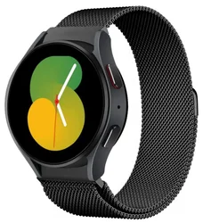Milanese Loop Bracelet with No Gaps for Smartwatches - Elegant 20mm Band (Dark black 1)