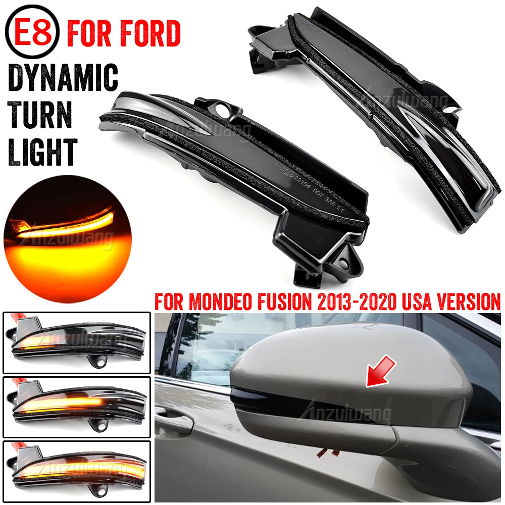 

Car Accessories LED Dynamic Rear View Mirror Turn Signal Light For Ford Mondeo Fusion 2013-2020 USA Version