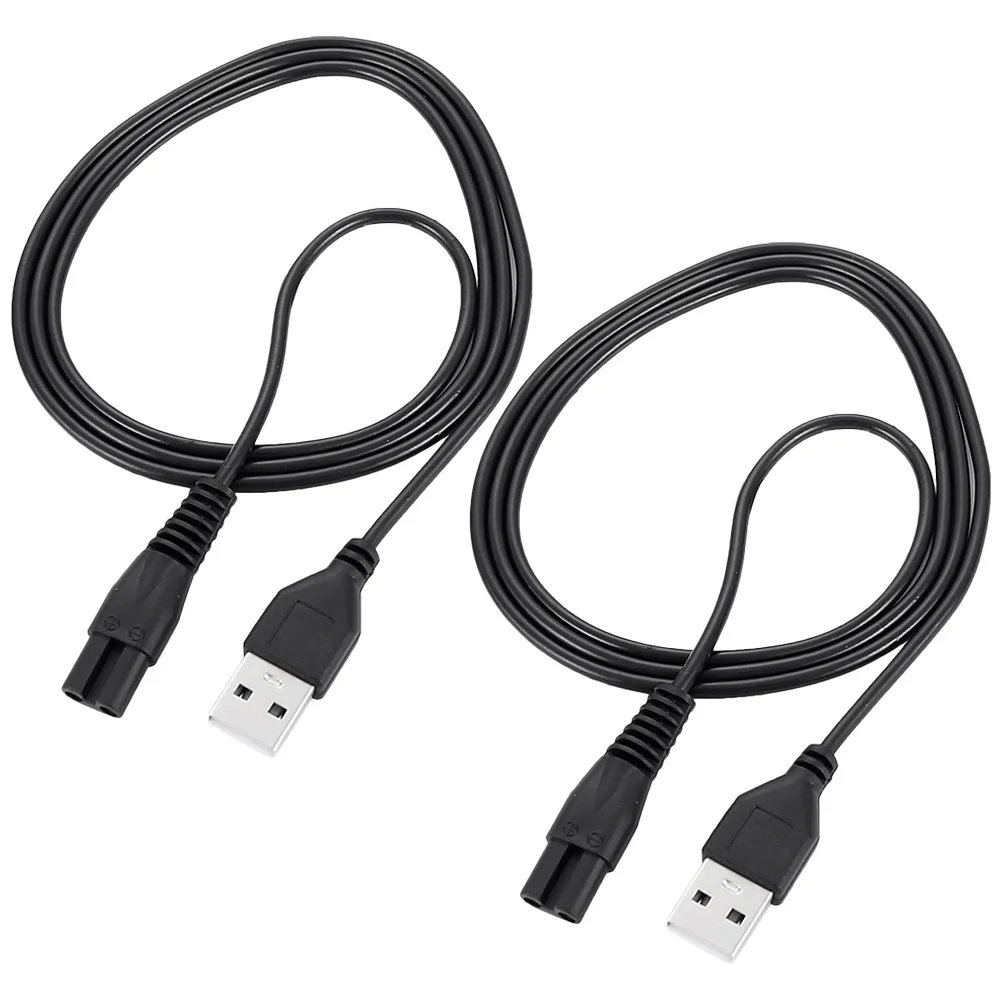 

2pcs Shaver Charging Cord USB Hair Remover Power Cord Electric Razor Power Line