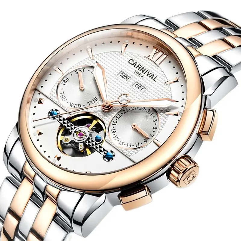 

New Switzerland Carnival Luxury Brand Automatic Mechanical Men's Watches Waterproof Multi-function Luminous Sapphire Clock C8722