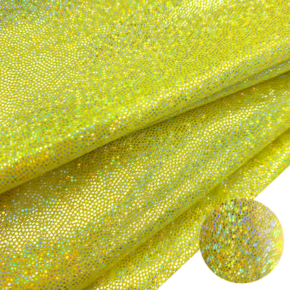 Glitter Laser Polyester Iridescent Holographic Fabric for DIY Decor and Crafting