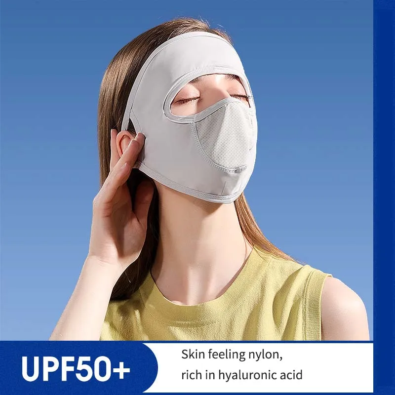 NewSummer-Woman-Ice-Silk-Sunscreen-Face-Covering-With-Brim-Outdoor ...