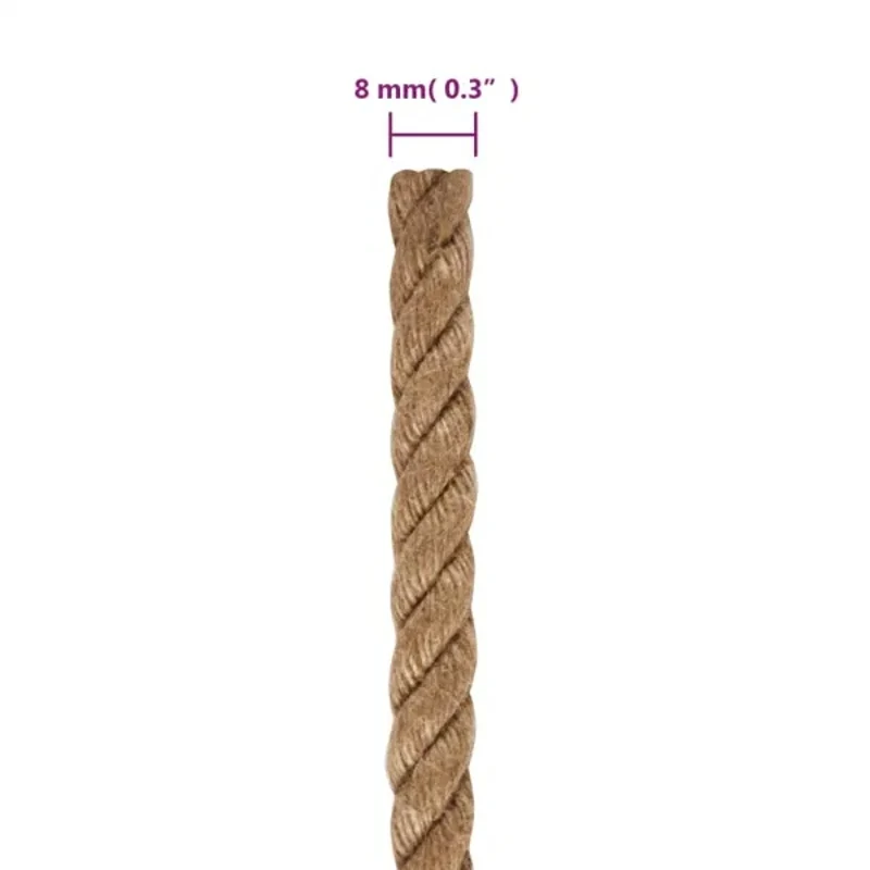 Rope 100% Jute 0.3" 19685" DIY Hand Braided Jute Rope Tug of War Climbing Decorative Luggage Tough Cord Gardening
