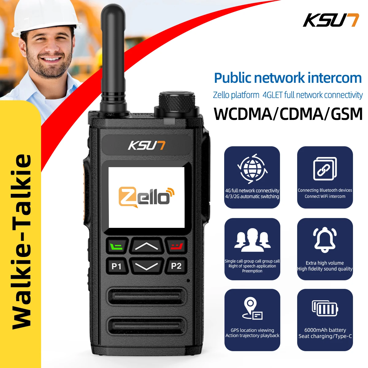 KSUN ZL35 sim card poc radio long range zello mobile phone 4g lte 200 500 km 1000 3000 mile walkie talkie de largo alcance