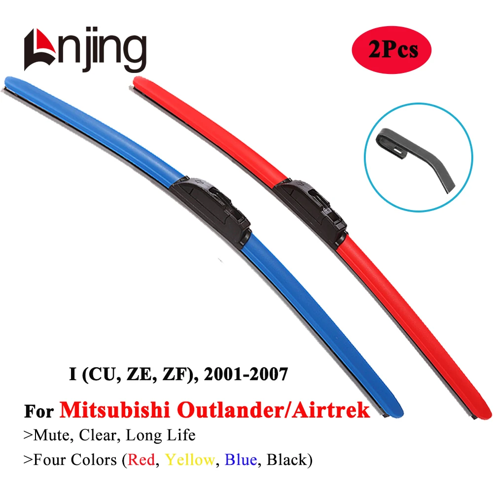 

LNJING Colorful Wiper Blades For Mitsubishi Outlander Airtrek SUV CU 2001 2002 2003 2004 2005 2006 Car Exterior Replacement Part