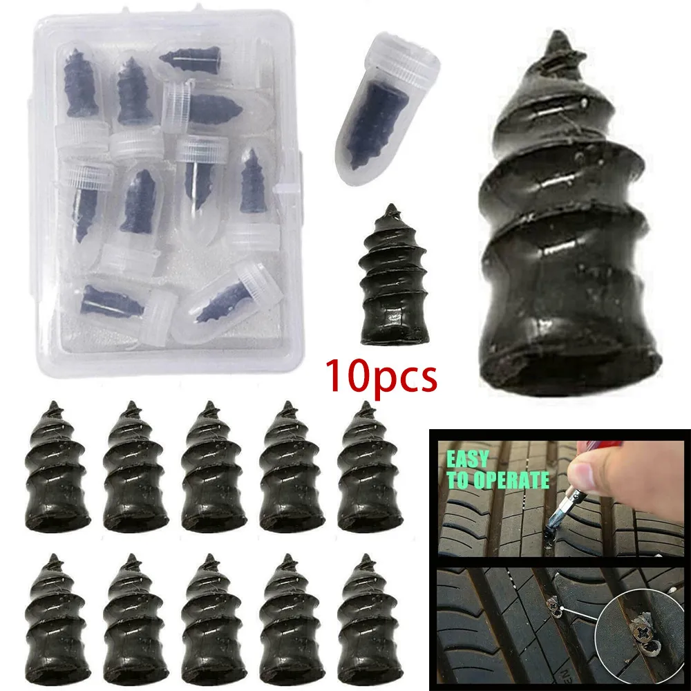 10pcs Car Vacuum Tyre Repair Nail Kit Tubeless Tire Rubber Nails For