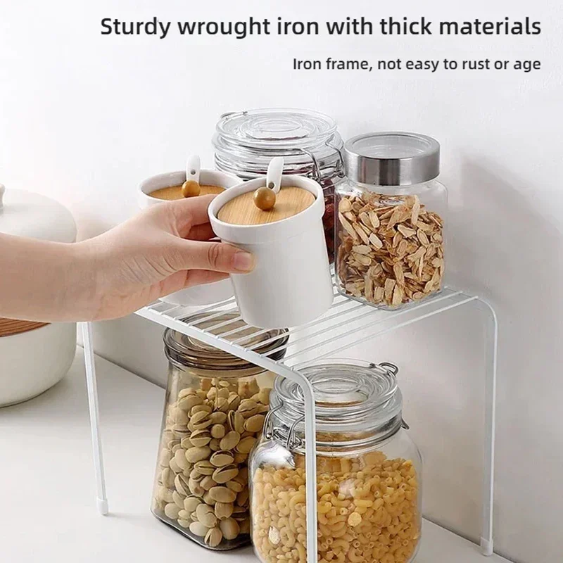 Kitchen Scalable Organizer Storage Rack Holder Durable Tiered Rack Space Saving Kitchen Supplies Storage Rack