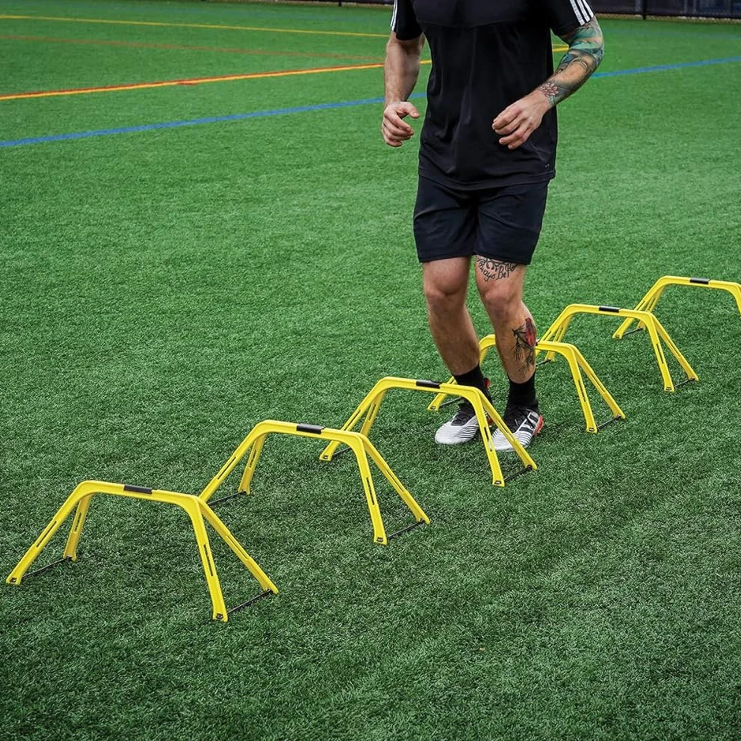 Anelli di agilità esagonali Set scala di allenamento di velocità ostacoli per esercizi Multi forniture scala pieghevole per allenamento di calcio Fitness - immagine 6