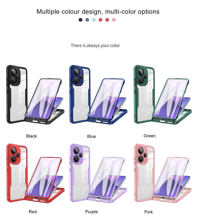 Silicone Double-Sided 360° Protection Case with Screen Protector