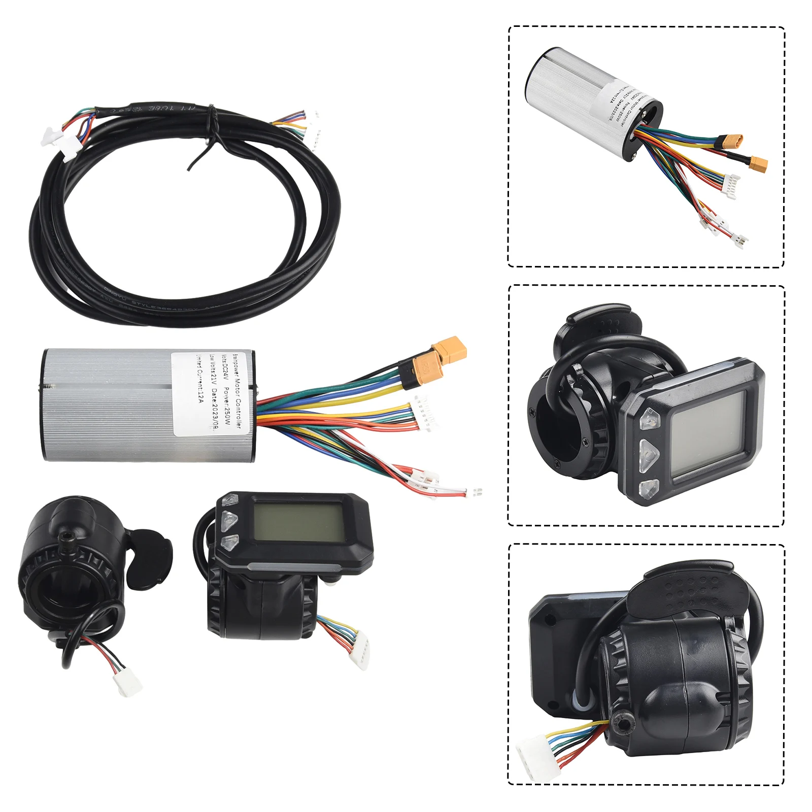 Upgraded Electric Scooter Controller Kit LCD Monitor EABS Brake 24V/36V 250W Aluminum Alloy Control System Folding Scooters Part