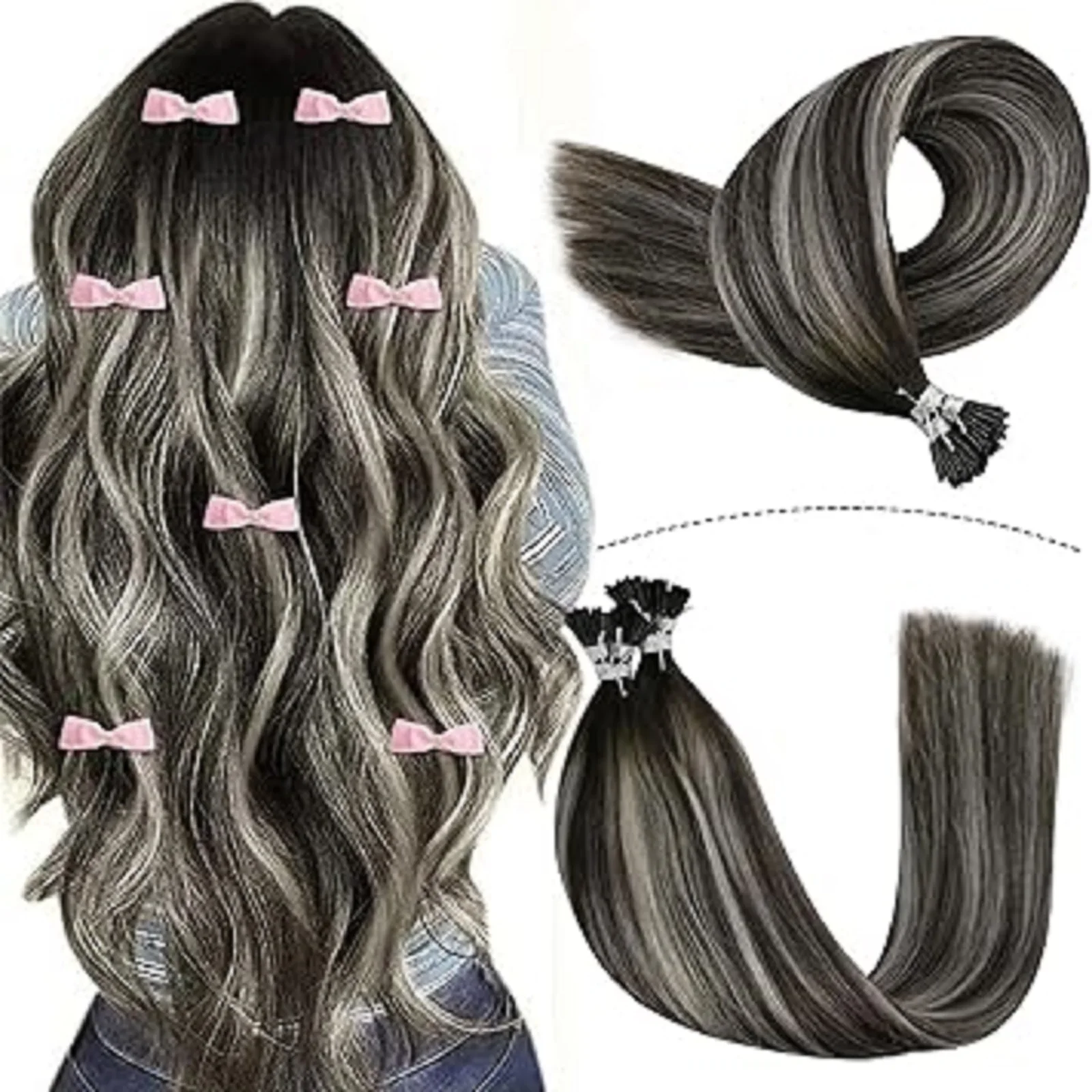 YoungSee I Tip Extension Full Head Hair Natural Real Human Fusion Hair Thick hair end Remy 14-24Inch 50G-100G