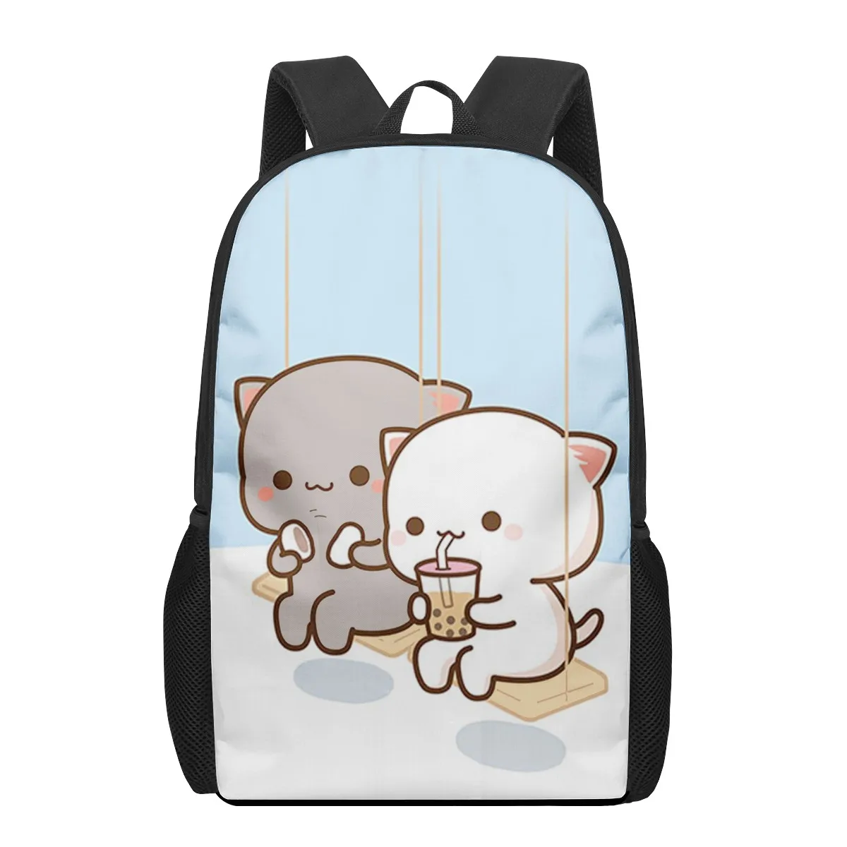 Peach Cat Cartoon cute 3D Pattern School Bag for Children Girls Boys Casual Book Bags Kids Backpack Boys Girls Schoolbags Bagpac