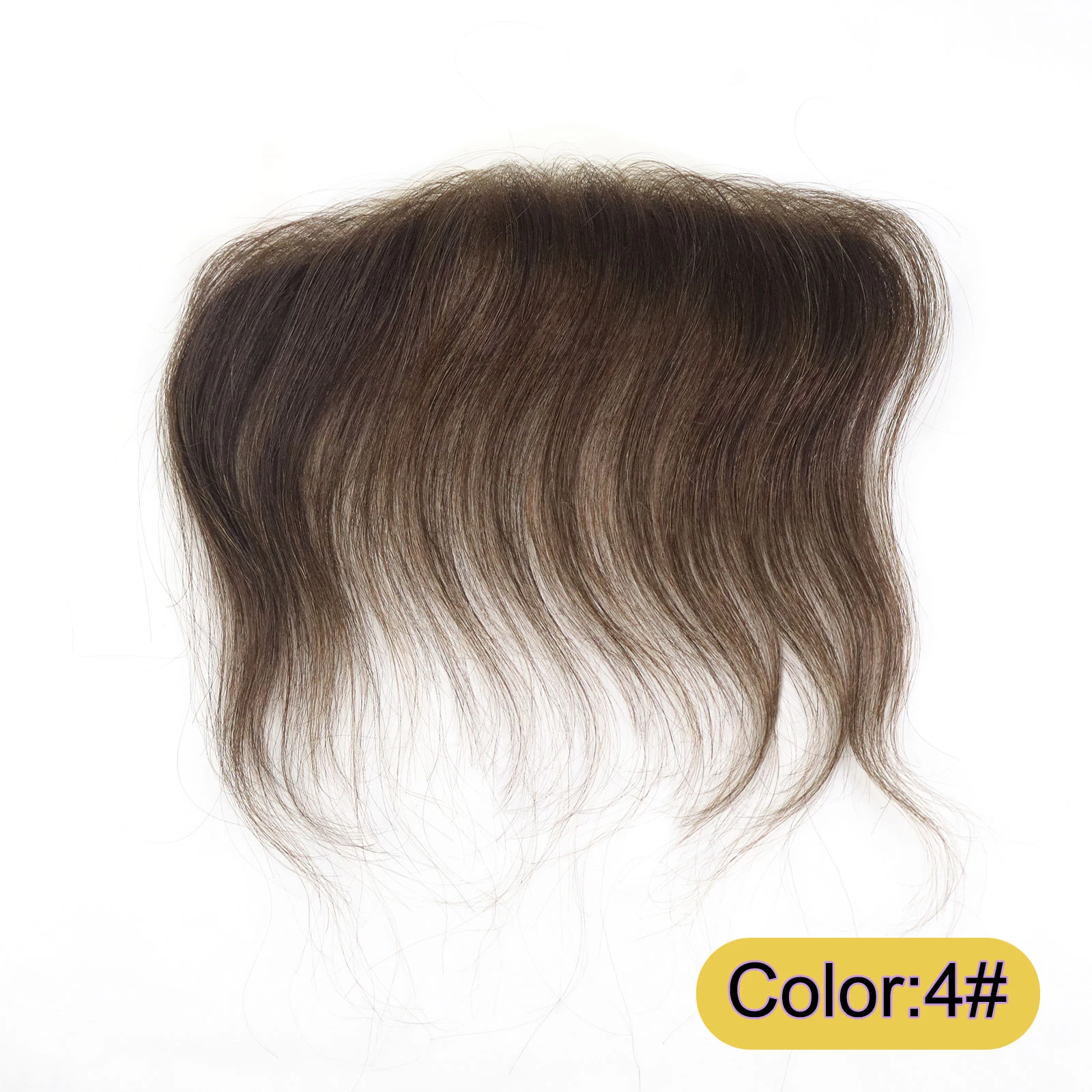 Men Toupee Forehead 0.06mm Ultra Thin Skin #4 Brown Front Hairline Patch Male Human Hair Wig Capillary Prosthesis Peruk Human Hair Toupee
