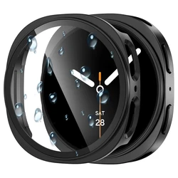 Premium Tempered Glass Screen Protector with PC Bumper for Smartwatch - All - in - One Protective Cover (Black 10)