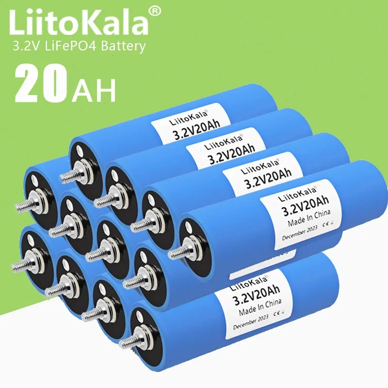 

12pcs LiitoKala 3.2v 20Ah LiFePO4 battery 3C 3.2V Cells diy 12v 4S 24V 48V ebike electric scooter Tricycle power tools Battery