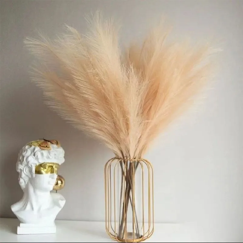 10PCS Artificial Pompous Grass Pompass Branches Fake Fluffy Stems Plants Vase Filler for Home Boho Decor Flower Arrangement 1