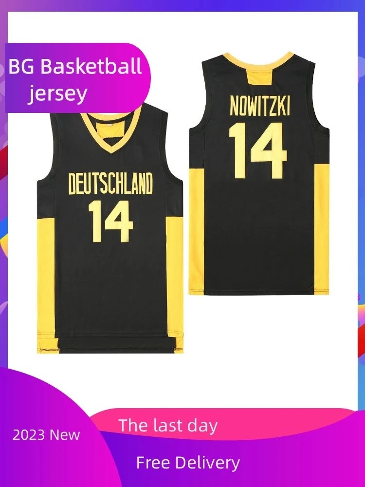 Bg Basketball Jerseys Deutschland 14 Nowitzki Jersey Cheap High-quality Outdoor Sports Sewing Embroidery Black 2023 New