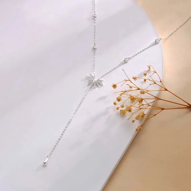 Stainless Steel Y-Shaped Pendant Necklace for Women Girls