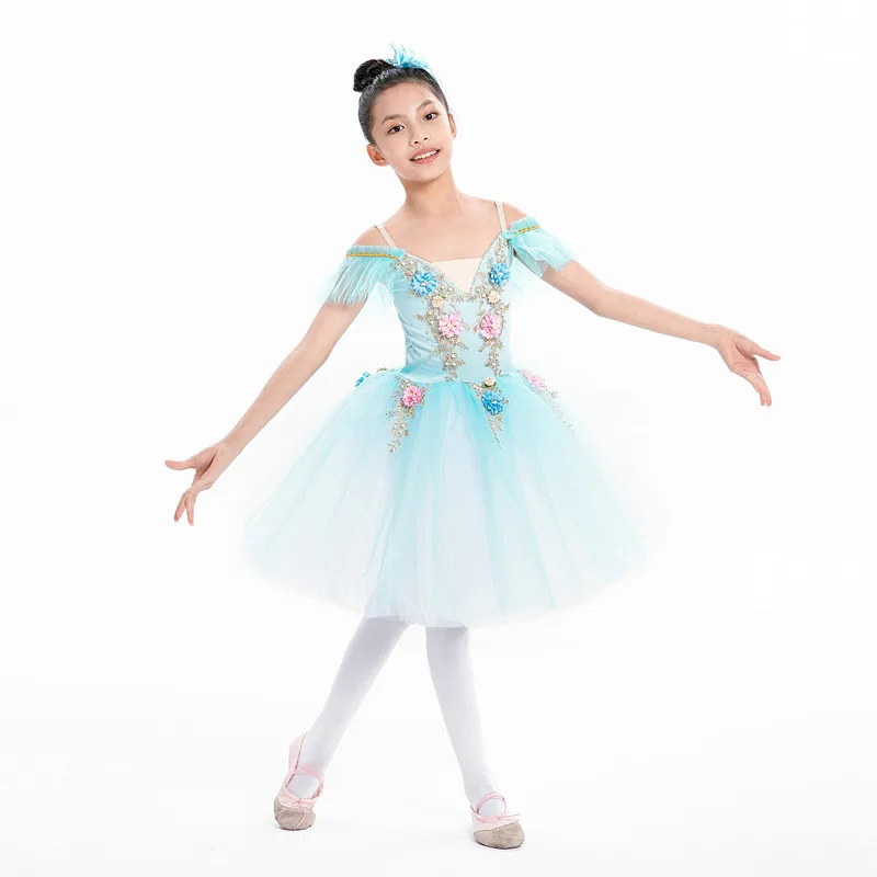 Children's Ballet Skirt, Girls' Dance Skirt, Ballet jumpsuit, Children's Dance Skirt, Group Program Performance Clothing 3