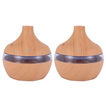 

2X Wood Grain Aromatherapy USB Humidifier Water Droplets Air Purification Essential Oil Aroma Diffuser Grain