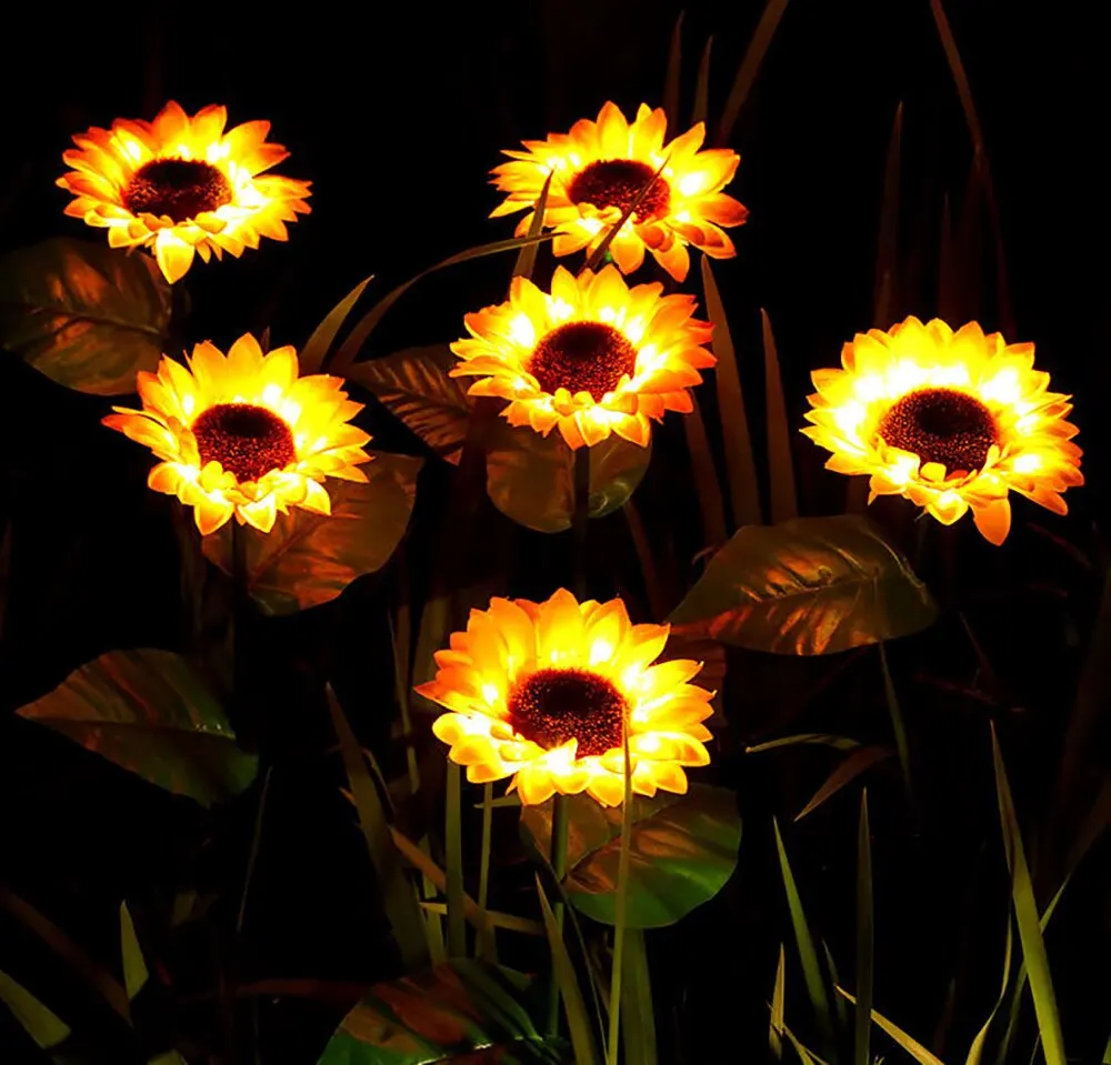 

1/4/8pcs LED Solar Sunflower Light Outdoor Lawn Lighting Waterproof Pathway Yard Wedding Holiday Garden Decor Solar Flowers Lamp