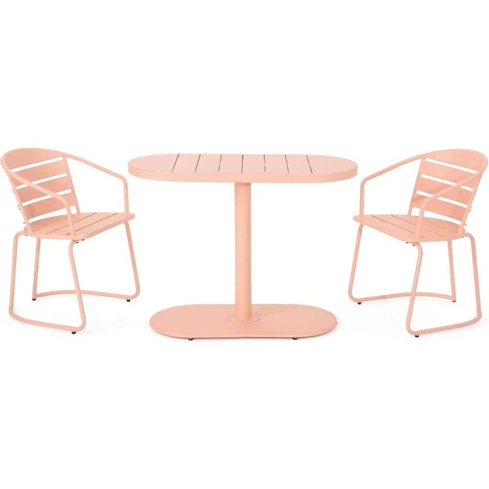 Patio Bistro Set 3 Piece Outdoor, Retro Metal Bistro Table and Chairs Set of 2,Waterproof CafeTable Set for Indoor/Outdoor/Porch 5