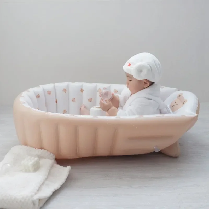 Baby Inflatable Bathtub, Portable Baby Bath Tub Non-slip Travel Bathtub Mini Air Swimming Pool Child Thick Folding Shower Tub - Image 2
